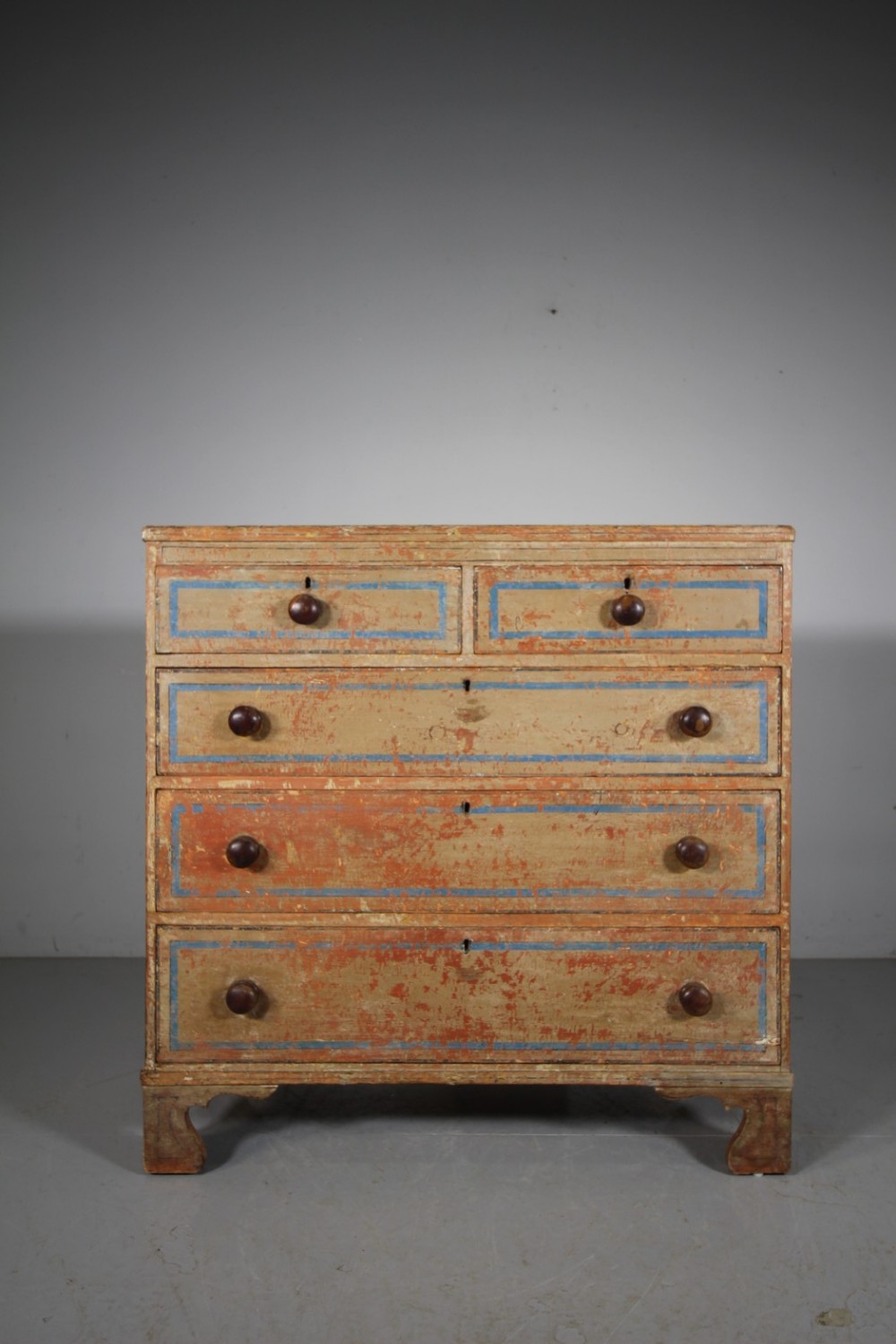 Regency Original Painted Pine Antique Chest of Drawers