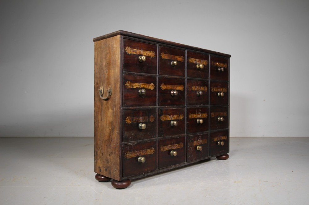 Wonderful Regency Antique Mahogany Apothecary Chest – Original Labels