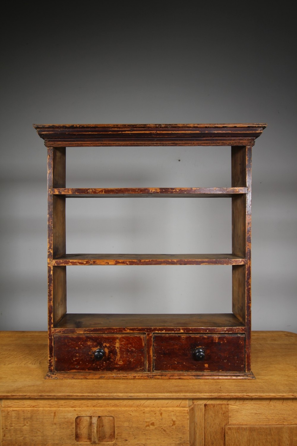 Regency Original Painted Pine Antique Wall Shelving 