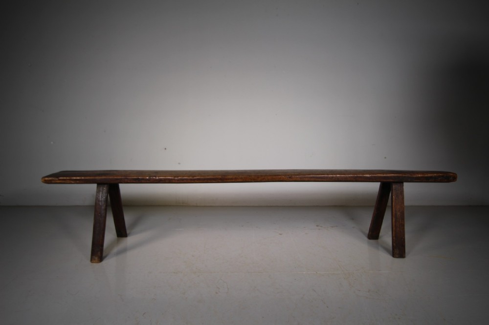English 18th Century Period Oak Antique Bench Seat