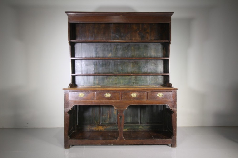 Rare Georgian Original Painted Pine Tregaron Antique Welsh Dresser