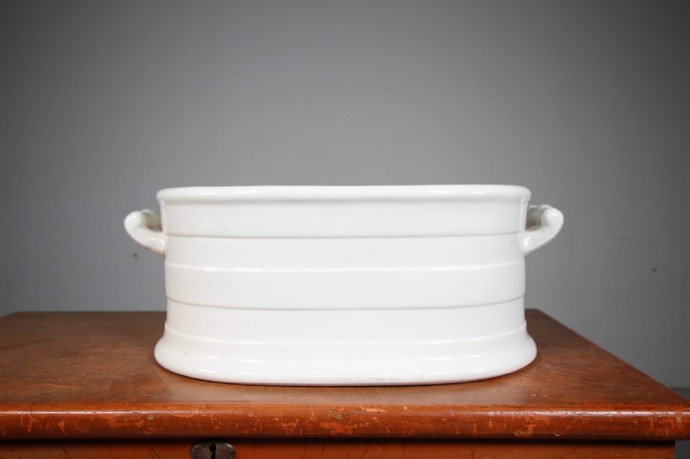 
19th Century English Antique Creamware Banded Footbath
