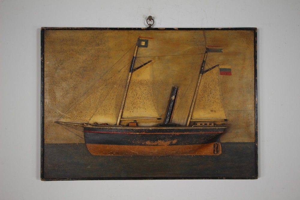 Wonderful 19th Century Antique Diorama of Mary a Steam Trawler – History Known
