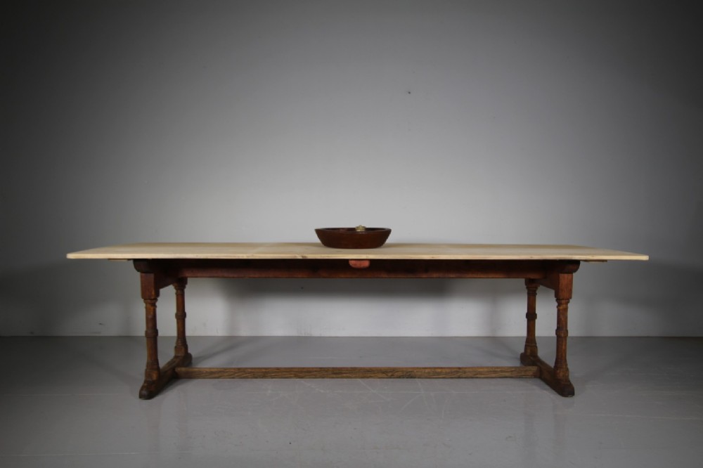 Large English 19th Century Antique Pine Dining Table 