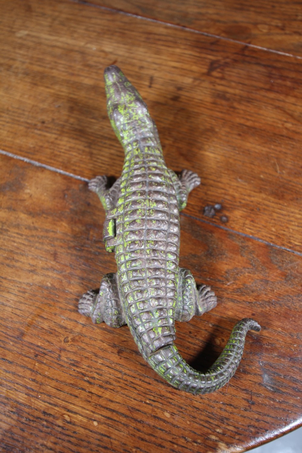 English 1920’s Iron Novelty Crocodile Desk Box