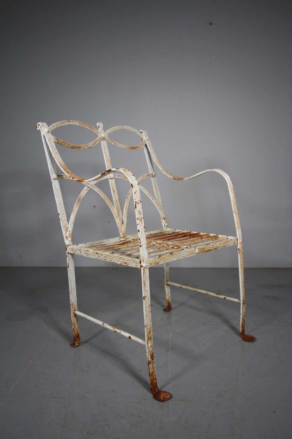 English Regency Antique Wrought Iron Garden Armchair