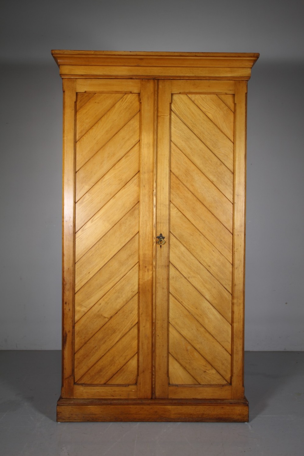 19th Century Antique Howard & Sons Ash Double Wardrobe - Stamped 