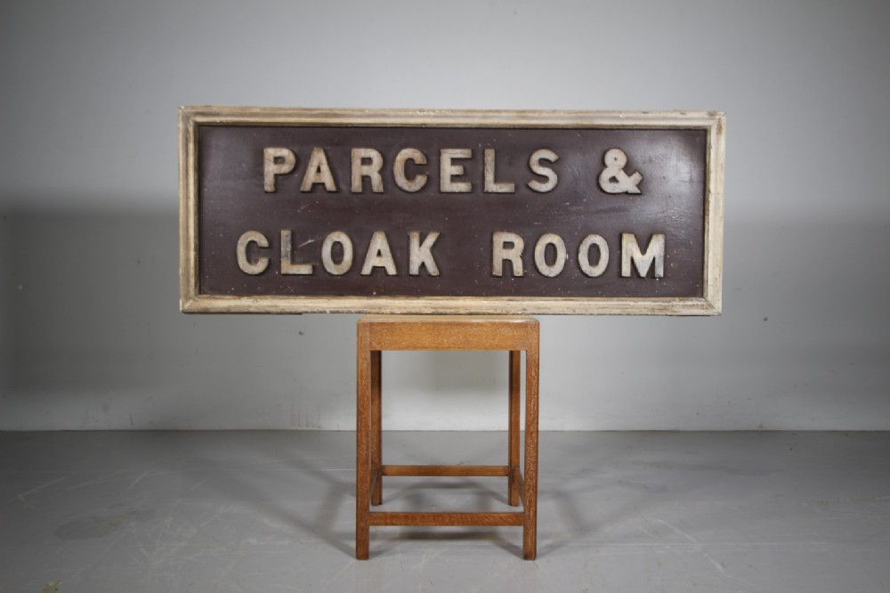 Rare 19th Century Large Antique Railway Sign in Original Paint
