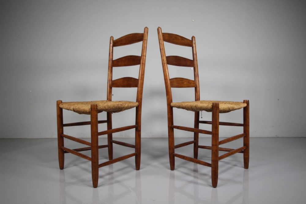 Pair of 1930's Gordon Russell Ladder Back Dining Chairs 