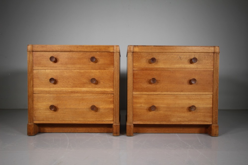 Pair of Heals 1920’s Oak Odeon Chest of Drawers- Both Labelled