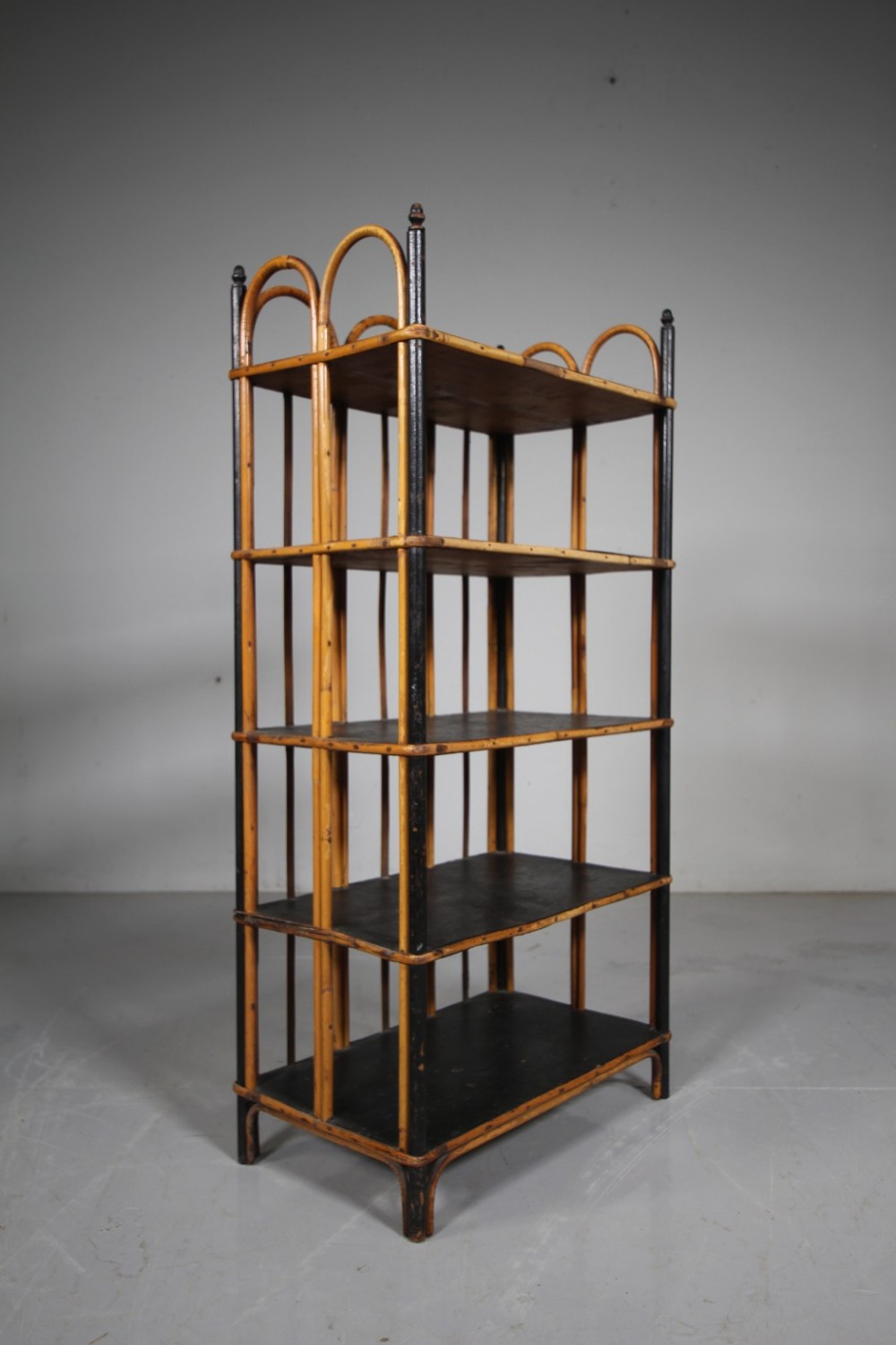 Edwardian Antique Bamboo & Lacquered Pine Shelves