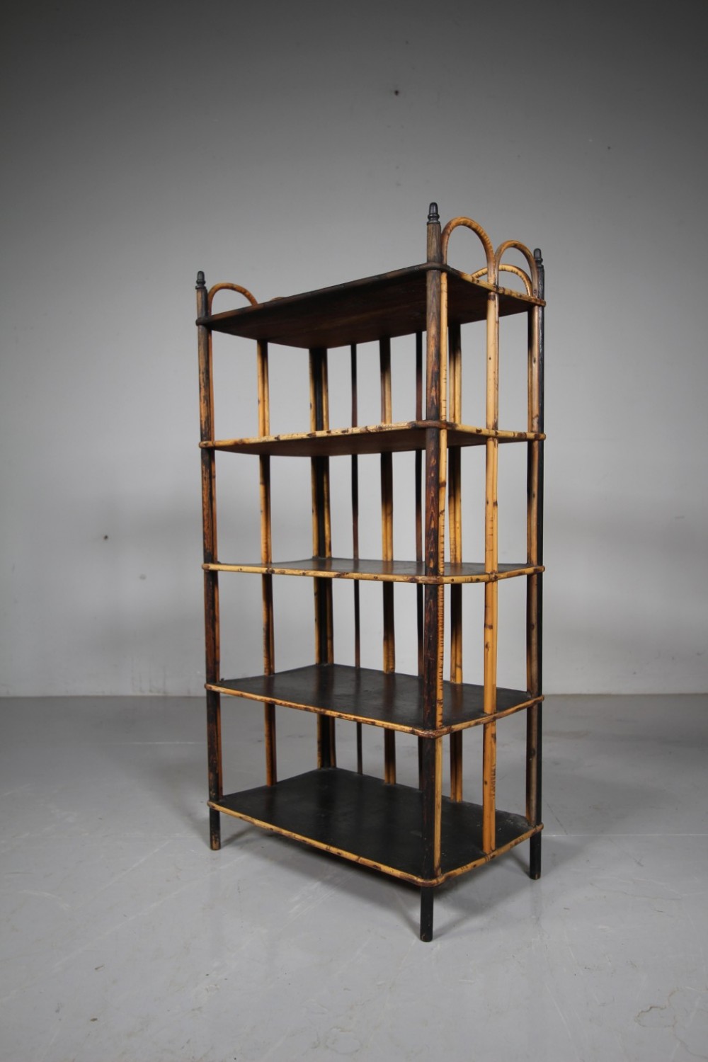 Decorative Antique Bamboo & Lacquered Pine Shelves