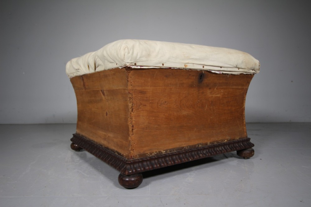 Large Regency Antique Sarcophagus Shaped Ottoman