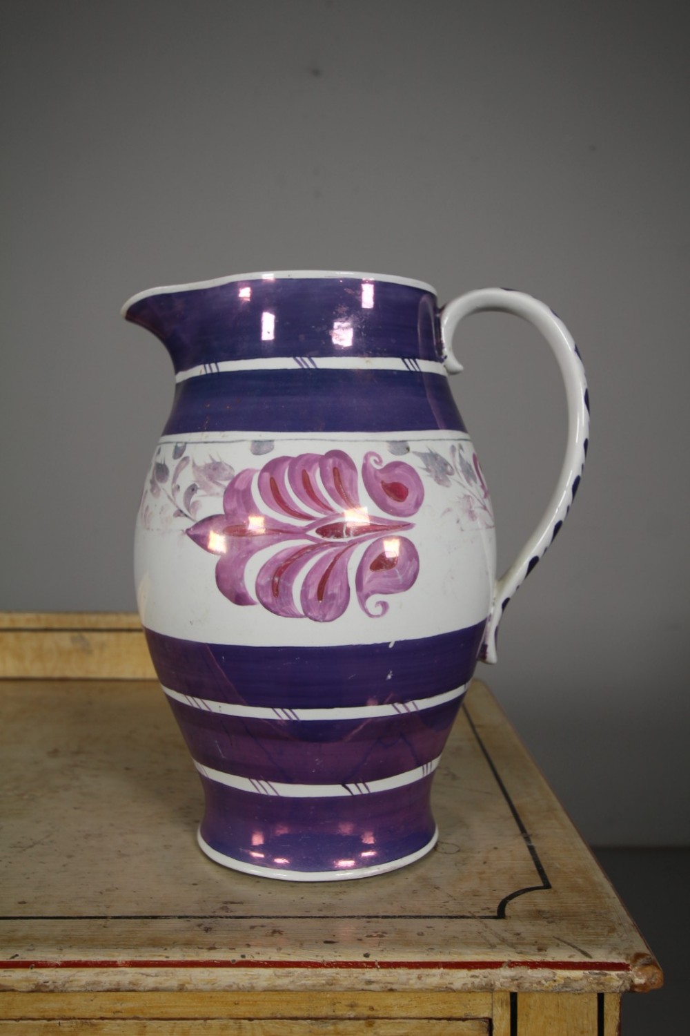 Large A.E.Gray & Co Antique Purple Lustre Jug 