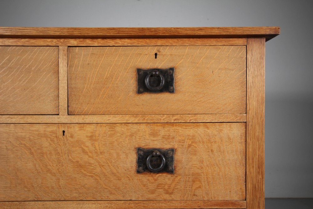 19th Century Antique Heals of London St Ives Oak Chest of Drawers View VI