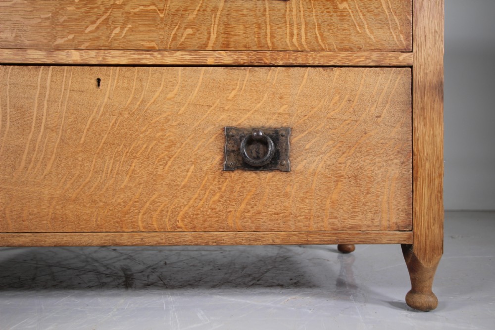19th Century Antique Heals of London St Ives Oak Chest of Drawers View IX