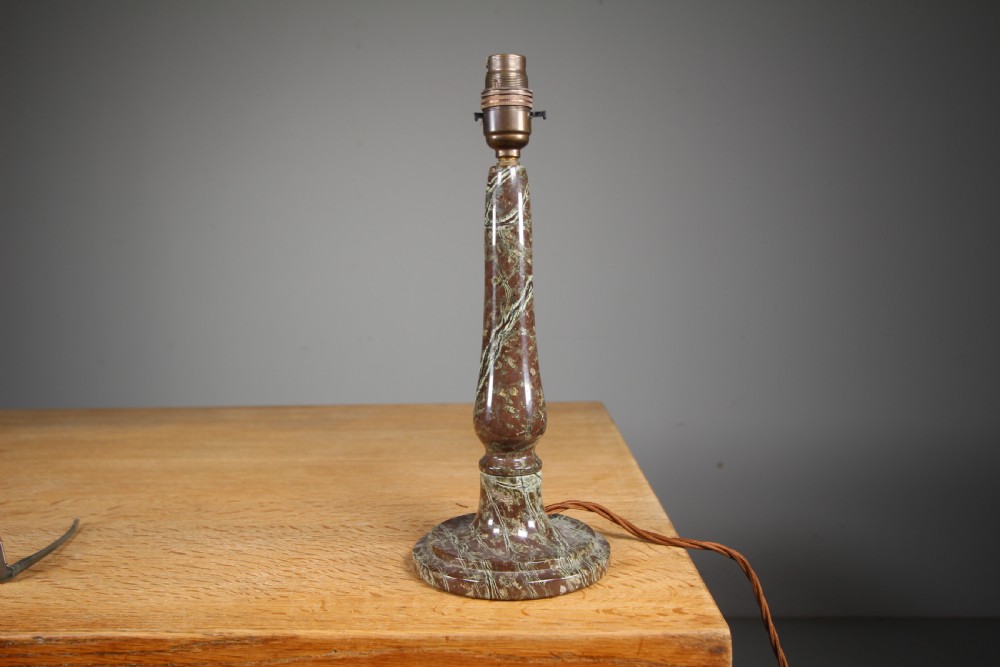 English 1920's Serpentine Table Lamp - Rewired