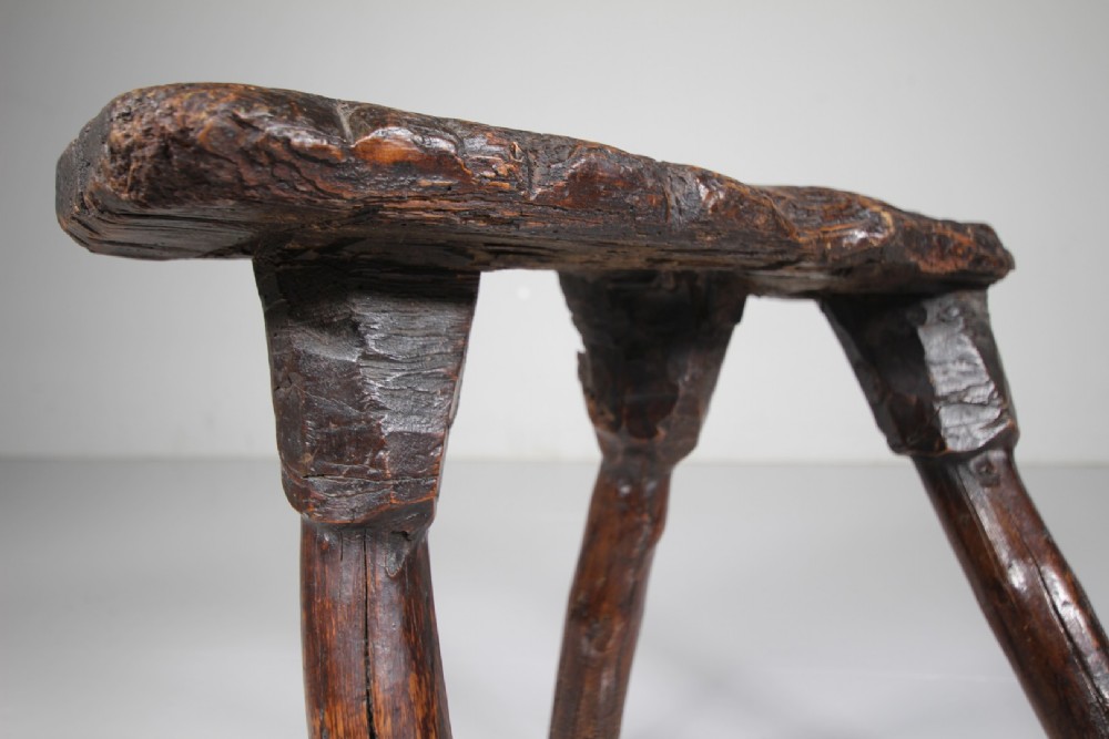 True English Georgian Antique Hedgerow Primitive Antique Stool View III