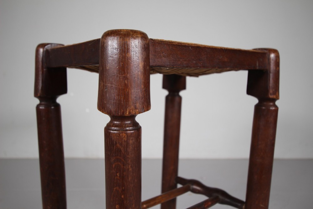 Tall English Edwardian Antique Bar Stool View II