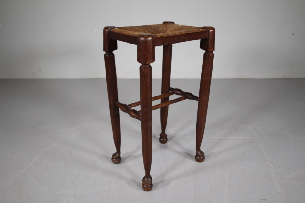 Tall English Edwardian Antique Bar Stool View IV
