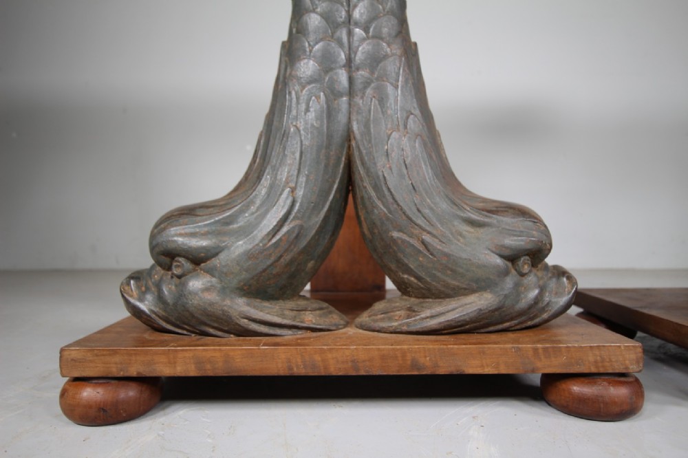 English 19th Century Pair of Antique Cast Iron Dolphin Side Tables View VII