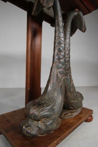 English 19th Century Pair of Antique Cast Iron Dolphin Side Tables View II