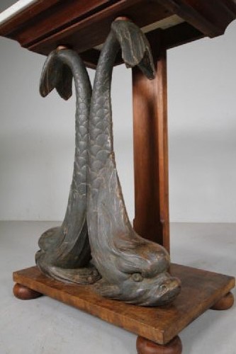 English 19th Century Pair of Antique Cast Iron Dolphin Side Tables View IV