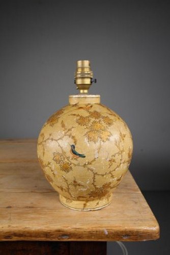 Kashmiri 1920’s Table Lamp with Birds & Foliage