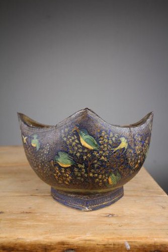Lovely Shaped Antique Kashmiri Kingfisher Bowl View III