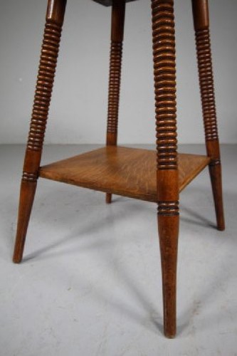 Edwardian Goodyers Antique Oak Side Table by William Birch - Labelled View V