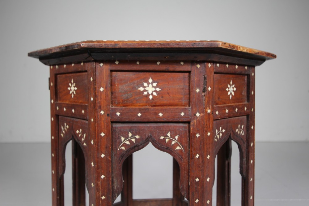 Quality Edwardian Antique Moorish Inlaid Side Table View VI
