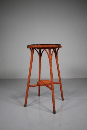 English 1930's Lloyd Loom Side Table - Original Paint