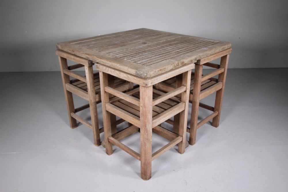 Heals 1930’s Teak Garden Dining Table & Four Chairs View V