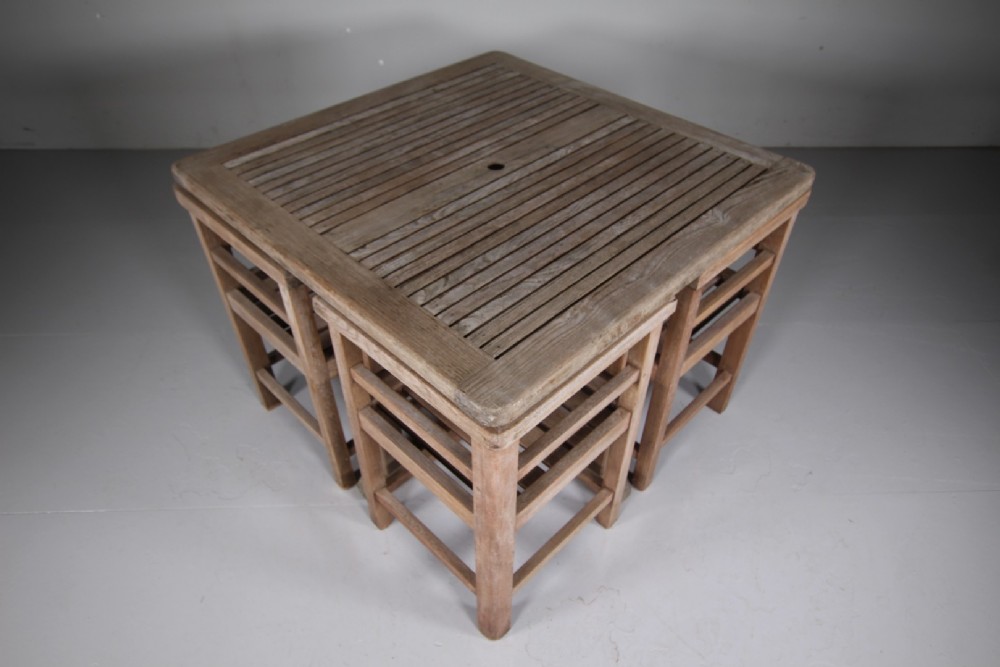 Heals 1930’s Teak Garden Dining Table & Four Chairs View VII