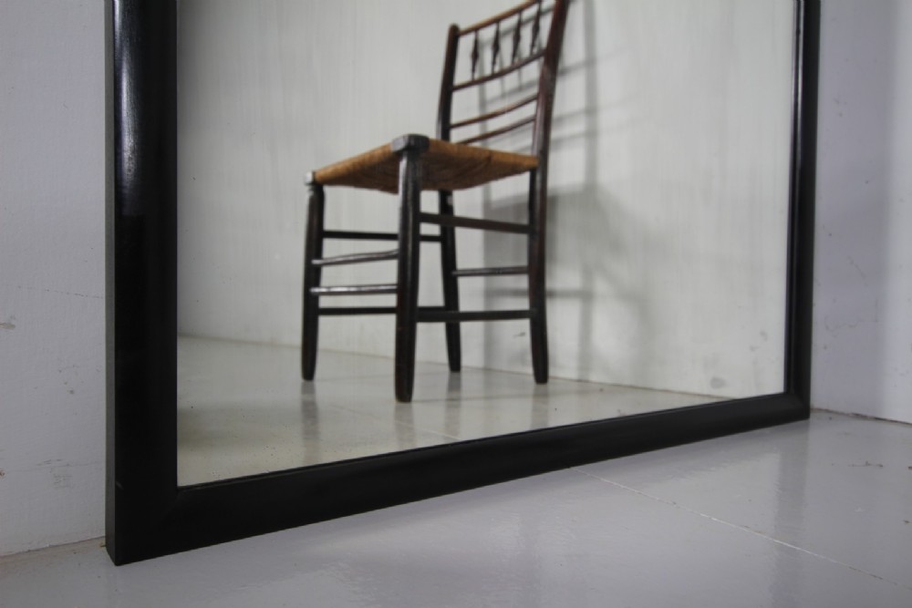 Large English Antique Ebonised Outfitters Mirror View VI