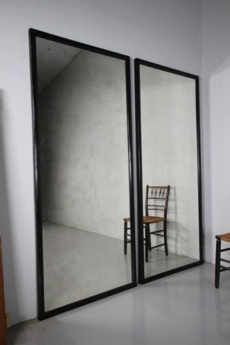 Large English Antique Ebonised Outfitters Mirror View IV