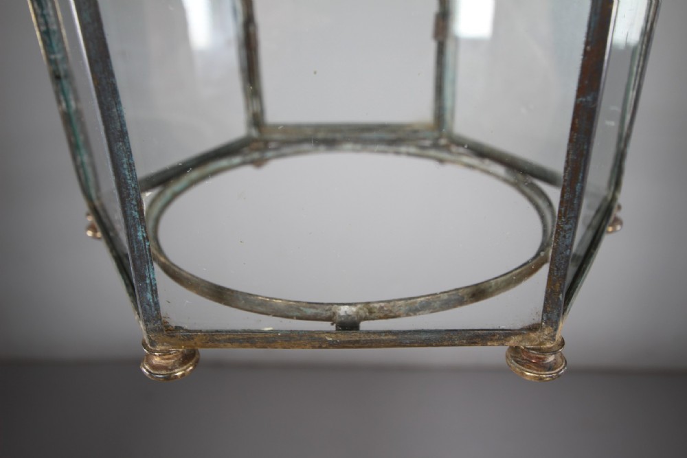 Beautiful English 18th Century Antique Bronze Hall Lantern View II