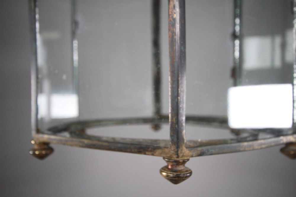 Beautiful English 18th Century Antique Bronze Hall Lantern View IX