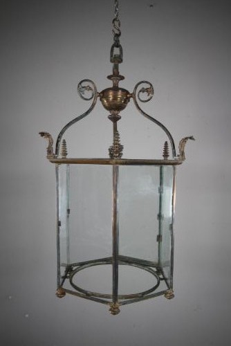 Beautiful English 18th Century Antique Bronze Hall Lantern