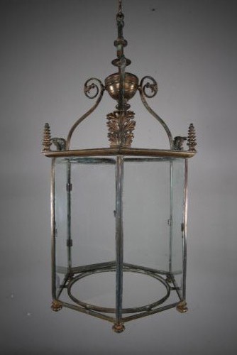 Beautiful English 18th Century Antique Bronze Hall Lantern View IV
