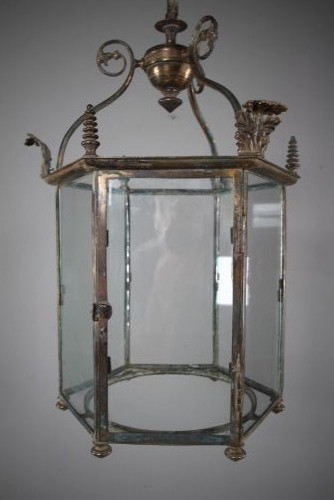 Beautiful English 18th Century Antique Bronze Hall Lantern View V
