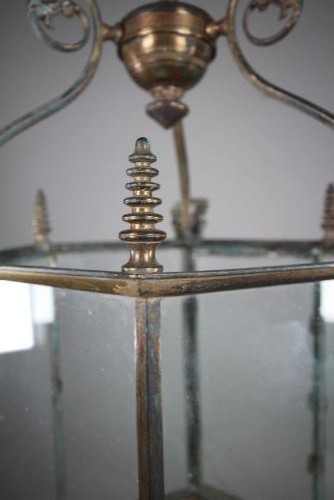 Beautiful English 18th Century Antique Bronze Hall Lantern View VIII