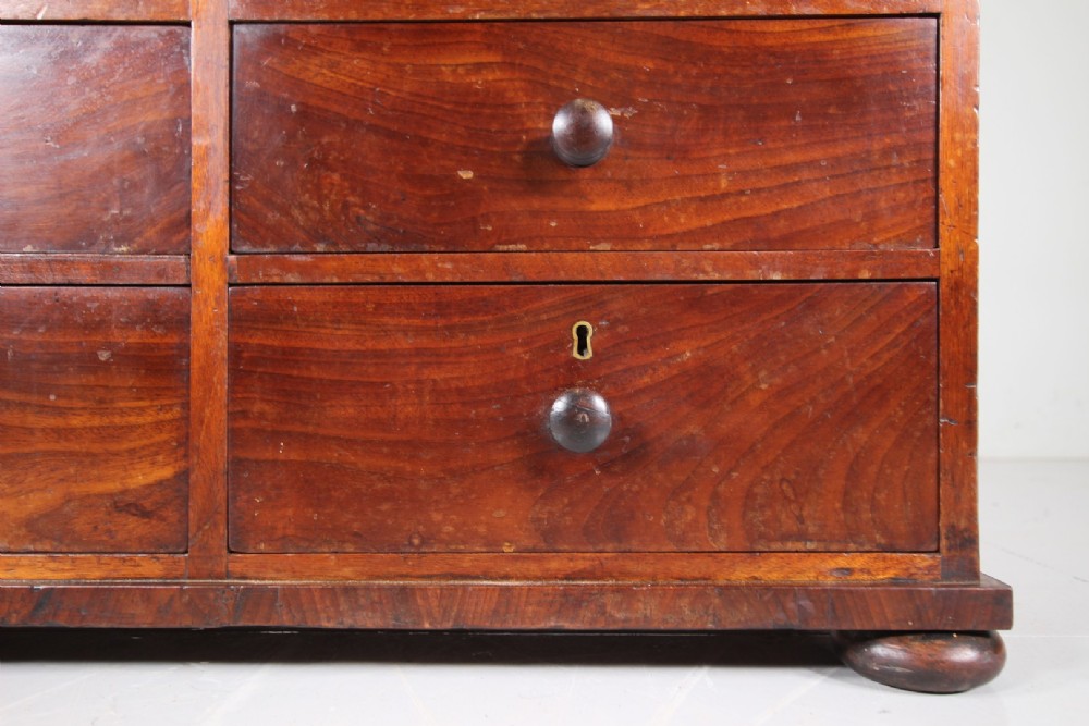 Regency English Antique Mahogany Bank of Drawers View II