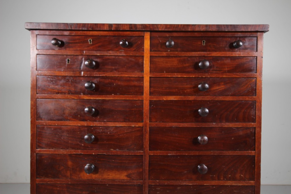 Regency English Antique Mahogany Bank of Drawers View IV