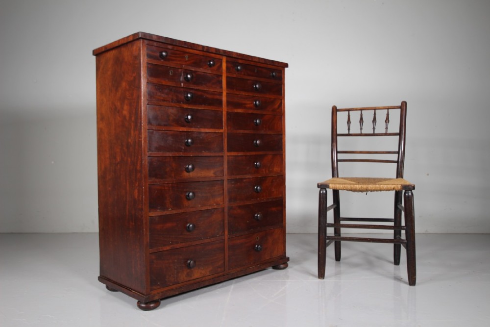 Regency English Antique Mahogany Bank of Drawers View VI