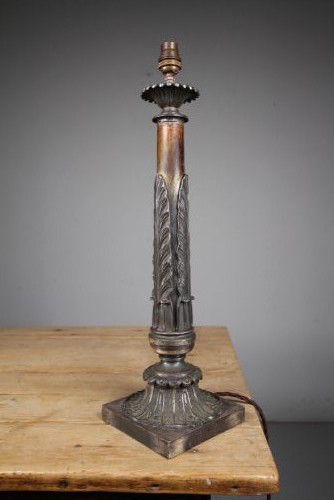 Tall Regency Antique Silver Plated Table Lamp