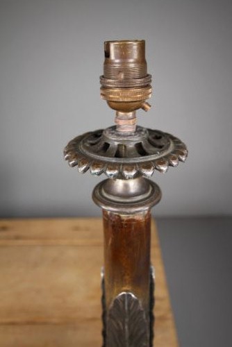 Tall Regency Antique Silver Plated Table Lamp View III