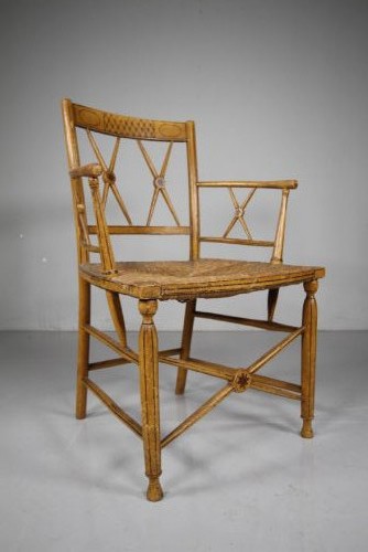 Regency Original Painted Antique Sussex Country Armchair View VII