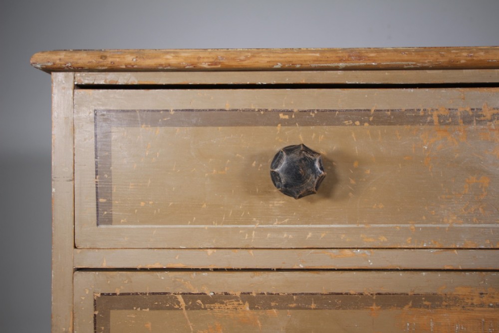 Beautiful Regency Original Painted Pine Antique Chest of Drawers View III