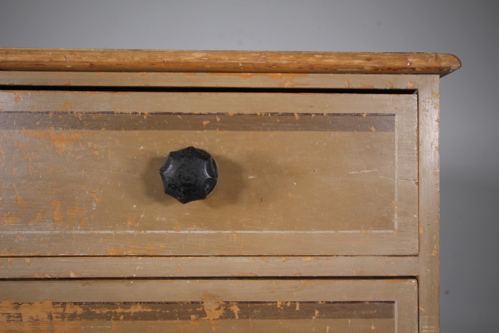 Beautiful Regency Original Painted Pine Antique Chest of Drawers View IV